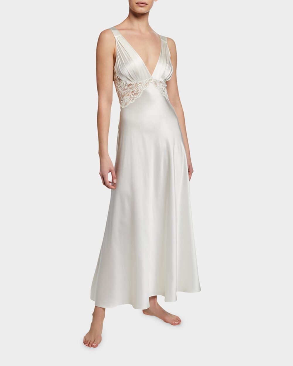 Bijoux Lace-Inset Silk Gown - Image 2